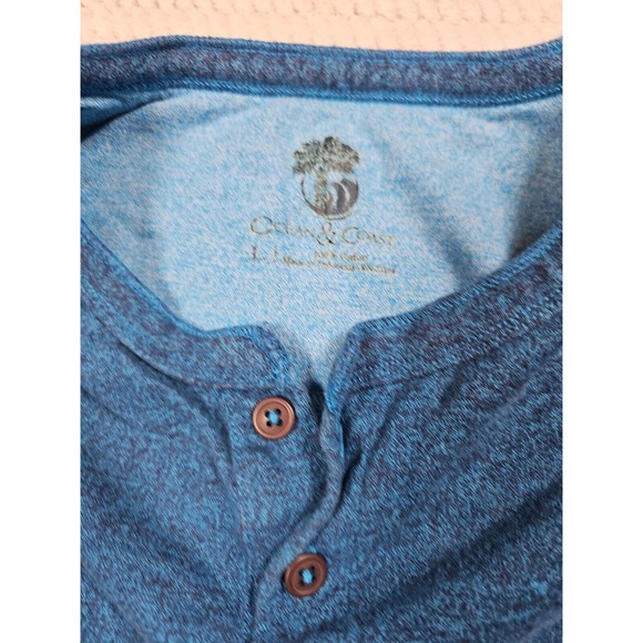 Ocean & Coast Shirt Mens Large Blue Long Sleeve Henley Tshirt - Picture 4 of 6
